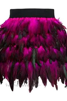 Fisdy - Elegante falda de plumas de pavo real para danza con un toque de lujo Feather Cosplay, Dragon Dance Costume, Stage Dress, Skirt Shapewear, Estilo Hipster, Short Pollera, Irregular Skirt, Feather Skirt, Party Rock