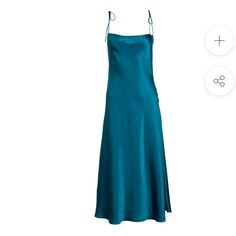 Brand New, Silk Dannijo Should Tie Dress Teal Hoco Dress, Dragonfly Aesthetic, Toasted Soft Summer, Soft Turquoise, Review Clothing, Flowing Hair, Turquoise Dress, Midi Slip Dress, Teal Dress