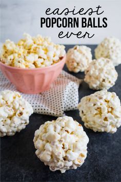 some popcorn balls are sitting on a table