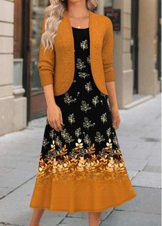 Color:Terracotta;Size:S;Size:M;Size:L;Size:XL;Size:XXL;Package Contents:1 X Dress , 1 X Cardigan;Occasion:Other;Style:Casual; Terracotta Dress, Womens Dresses Casual, Elegant Dresses Plus Size, Jackie Dress, Dress And Cardigan, Church Dresses, Mod Dress, Dress With Cardigan, Midi Dress Bodycon