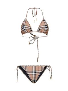 Women's Burberry Vintage Check Two-piece Bikini Set - White - Bikinis 74% Polyamide, 26% Elastane, Lining: 73% Polyamide, 27% Elastane. Made in Portugal. Burberry Swimwear, White Wedding Veil, Burberry Classic, Burberry Vintage, Beachwear For Women, Burberry Women, Wedding Veil, Kate Moss, Shop Swimwear