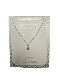 Elevate your fashion game with this stunning Vera Bradley Women's Short Star Silver Plated Necklace. The necklace features a beautiful star-shaped pendant that adds a touch of elegance to any outfit. The lobster closure ensures a secure fit, while the 16" length makes it perfect for any occasion, from Mother's Day to Valentine's Day. Crafted with high-quality silver-plated metal, this necklace boasts a sleek and stylish design that complements any beauty and fashion theme. Whether you're dressing up for an anniversary or birthday, or simply looking to add a touch of glamour to your everyday look, this necklace is the perfect choice. Made in China and designed for perfection, this necklace is a must-have for any fashion-forward woman. Vera Bradley Women's Short Star Silver Plated Rhinestone Vera Bradley Necklace, Star Silver, Fashion Themes, Silver Plated Necklace, Beauty And Fashion, Rhinestone Necklace, Fashion Jewelry Necklaces, Star Shape, Stylish Design