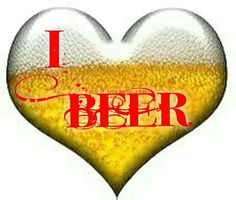 a beer heart with the words i love beer