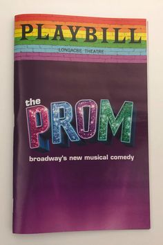 the front cover of playbill's broadway musical theatre brochure, featuring the prom