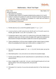 a paper with an orange border that says,'math test paper '