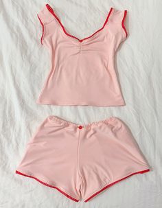 Strawberry milk set – Bit By Angie Cute Pjs, Cute Pajama Sets, Cute Pajamas, Strawberry Milk, Mode Inspo, Dream Clothes, Baby Tee, Look Fashion, Aesthetic Clothes