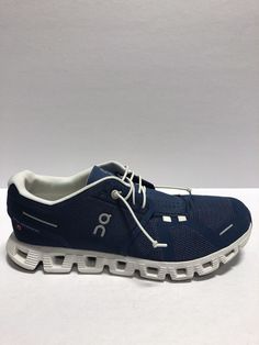 On Women’s Cloud 5, Blue Running Shoes, Size 9.5M. Shoes are in good condition with a little bit of dust/dirt along the soles of them. Ships in a plain brown box. Blue Running Shoes, Brown Box, Running Shoes, Athletic Shoes, Shoe Accessories, Ships, Women Accessories, Women Shoes, Running