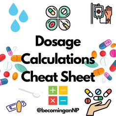 Dosage Calculation Cheat Sheet – VantheNP Dosage Calculations Nursing, Nursing Calculations, Pharmacy Technician Study, Endocrine System Nursing, Medical Assistant Certification, Nursing Math, Medical Math, Nursing School Studying Cheat Sheets, Math Cheat Sheet