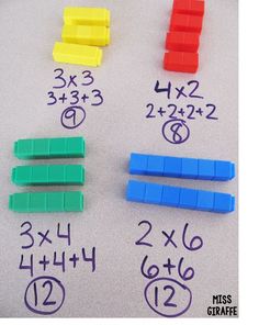 four different colored erases are arranged on a sheet of paper with numbers and times