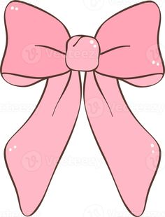 a pink bow on a white background with clipping for the word's name