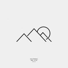 the mountains are black and white in this minimalistic logo, which has been designed by person