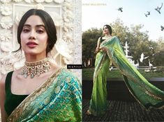 Who Wore What At Isha Ambani's Larger-Than-Life Pre-Wedding Celebrations! | WedMeGood Jhanvi Kapoor Saree, Glam Bridesmaid, Jhanvi Kapoor, Girls Party Wear, Bridal Party Attire, Party Sarees, Latest Designer Sarees, Ghagra Choli, Satin Saree