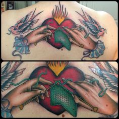 two pictures of hands holding a heart with wings