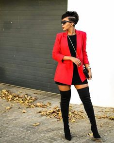 Red Blazer Outfit, Mode Casual, Looks Street Style, Red Blazer, Blazer Outfits, Fall Fashion Outfits, Looks Style, Winter Fashion Outfits, Look Fashion