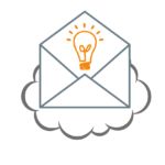 an envelope with a lightbulb on it and the words email marketing written below