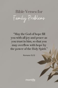 an image with the words bible verses for family problems, and leaves on it