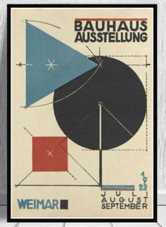 1923 Weimer Exhibition of Bauhaus Ausstellung Art Prints from Gallery Wallrus | Eclectic Wall Art & Decor with Worldwide Shipping Bauhaus Poster Design, Poster Grafico, Herbert Bayer, Bauhaus Exhibition, Bauhaus Art, Walter Gropius, Bauhaus Poster, Bauhaus Design, Postcard Art