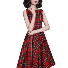 Exactly As In Picture And More Beautiful .Be A Smart Chic Fitted Sleeveless Plaid Party Dress, Plaid Sleeveless Party Dress, Sleeveless Plaid Dress For Party, Plaid Knee-length Mini Dress For Party, Fitted Plaid Dress For Holiday, Fitted Plaid Dress For Summer Party, Fitted Plaid Holiday Dress, Smart Chic, Fashion Designer