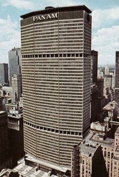 the pan pacific building in new york city, ny is shown on this postcard