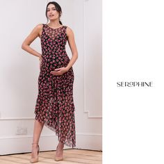 Get set for summer with Seraphine's beautifully flattering 2-piece asymmetric mesh frill dress, offering the ultimate in figure-hugging style. Frill Dress, Maternity Dress, Maternity Dresses, No Frills, 2 Piece, Mesh, Beauty