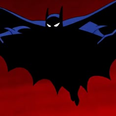 the batman animated character is flying through the air