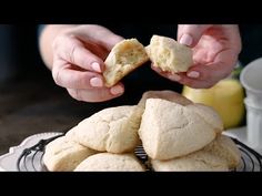 a person is holding some food in their hands