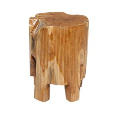 an elephant stool made out of wood on a white background