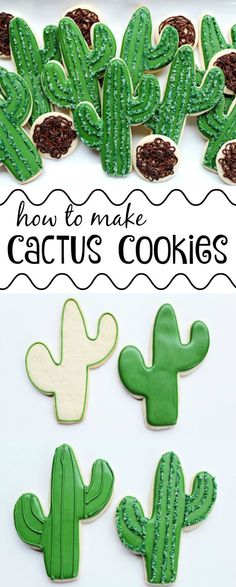 how to make cactus cookies for st patrick's day or st patrick's day