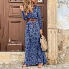 Beautiful Bohemian Dress Belt Is Included With The Dress. Available In Blue,Red,Brown The Sizes Run Small No Stretch Cute Tiny Dogs, Cool True Summer, Bohemian Dresses Long, Boho Maxi Dresses, Boho Mode, Boho Dresses Long, True Summer, Female Shorts, Mode Boho