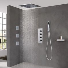 a shower head with thermostaer and handset