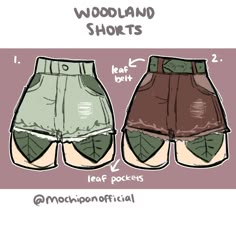 the front and back views of shorts