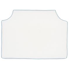 a white place mat with blue trim