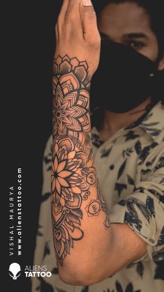 A geometric design is basically an amalgam of basic geometric shapes, combined and repeated throughout the tattoo to create a bigger object. It can be precise or abstract based on the design.

Checkout this amazing Mandala Tattoo for men on arm done by Vishal Maurya at Aliens Tattoo India.

If you wish to get this tattoo visit - https://www.alienstattoo.com/geometric-tattoo-ideas Mandala Tattoo For Men, Mandala Arm Tattoos, Mandala Tattoos For Women, Aliens Tattoo, Mandala Hand Tattoos, Geometric Mandala Tattoo, Forearm Band Tattoos