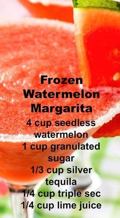 frozen watermelon margarita cocktail recipe with instructions