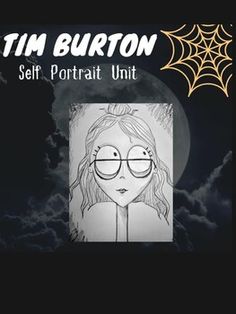 the cover art for tim burton's self portrait unit, featuring a girl with glasses