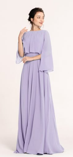 The popular lavender color is so beautiful! Modest round neck and covered back, long sleeves a little bit see through, elegant A line skirt with floor length. Modest Lilac Bridesmaid Dresses, Lilac Bridesmaid Dresses With Sleeves, Simple Purple Dress Long Sleeve, Modest Bridesmaid Dresses With Sleeves Green, Modest Lavender Bridesmaid Dresses, Lilac Dress Formal Long Sleeve, Modest Bridesmaid Dresses Long Sleeve, Modest Dresses Long Sleeve, Long Sleeved Bridesmaids Dresses