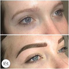 the before and after photos of someone's eyebrows