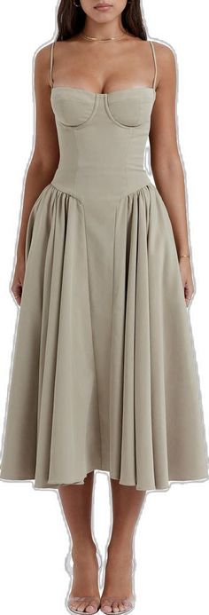 Holiday Maxi Dress, Corset Midi Dress, Khaki Dress, Effortless Elegance, Midi Dress Sleeveless, Sleeveless Maxi Dress, Corset Dress, Stunning Dresses, A Dress