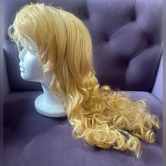 Nwot Hard Front Wig, Synthetic Fibers. Long Yellow Blonde Curls, With Side Sweeping Bangs. Great For Princess Cosplay, Alice In Wonderland, Princess Peach, Sleeping Beauty, Or Many Other Characters. Purchased From An Artist On Etsy, Never Worn. Adjustable Straps. Includes Foam Wig Head And New Wig Cap. Side Sweeping Bangs, Cosplay Alice In Wonderland, Long Blonde Curls, Foam Wig, Foam Wigs, Wig Head, Yellow Blonde, Sweeping Bangs, Blonde Curls