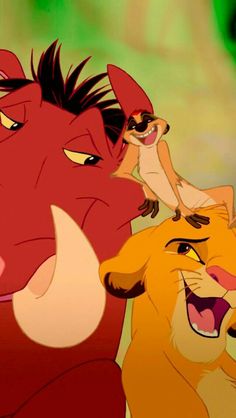 the lion king is surrounded by other animals