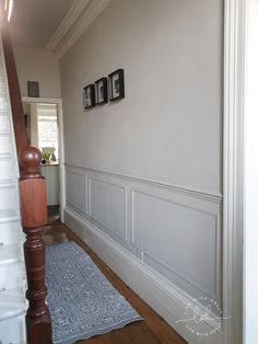 How to Panel a Victorian Hallway (An Easy Tutorial!) - Life with Holly Egyptian Cotton Hallway, Egyptian Cotton Paint, Dulux Egyptian Cotton, Victorian House Renovation, Victorian Terrace House