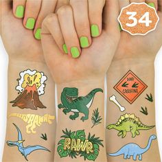 Xo, Fetti Dinosaur Temporary Tattoos for Kids - 34 styles | Birthday Party Supplies, Dinosaur Party Favors, T-rex Decorations Dinosaur Favors, Dinosaur Party Decorations, Dinosaur Birthday Party Decorations, Dinosaur Party Favors, Dinosaur Themed Birthday Party, Dino Birthday Party, Girl Dinosaur, Birthday Items, Dino Birthday