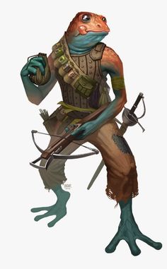 frog crossbowman Male Character, Wow Art, Fantasy Warrior, Fantasy Rpg, Creature Concept, Monster Art