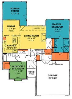 the floor plan for a home with two master suites