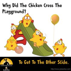 an advertisement for the playground with chickens on it