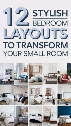 the cover of 12 stylish bedroom layouts to transform your small room