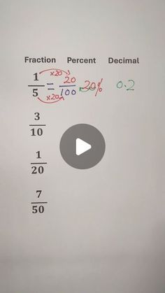 a whiteboard with numbers and fractions written on it