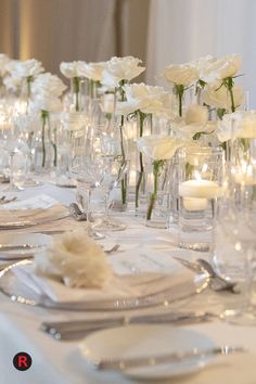 ​A modern reception decor complete with a sweetheart table and long family style dining tables with our Vancouver Dining Chairs. 

Planning & Design @christine_fancy | Florals -Tic Tock Couture Florals | Photo - @dukeimages | Furnishings & Decor - @revelryeventdesign | Lighting - @ambereventprod | Venue - @hotelbelair #weddingdesign #luxurywedding #weddingtrends Civil Wedding Table Decor, 2023 Wedding Table Decor, Modern Wedding Decor Table Decorations, All White Reception Decor, Wedding Table Flowers And Candles, All White Table Setting Wedding, Civil Wedding Dinner, Long Table Setting Wedding, Reception Dinner Table Set Up