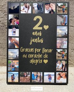 a sign that has photos on it with the words 2 and 3 minutes written in spanish