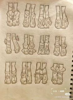 some drawings of different types of shoes